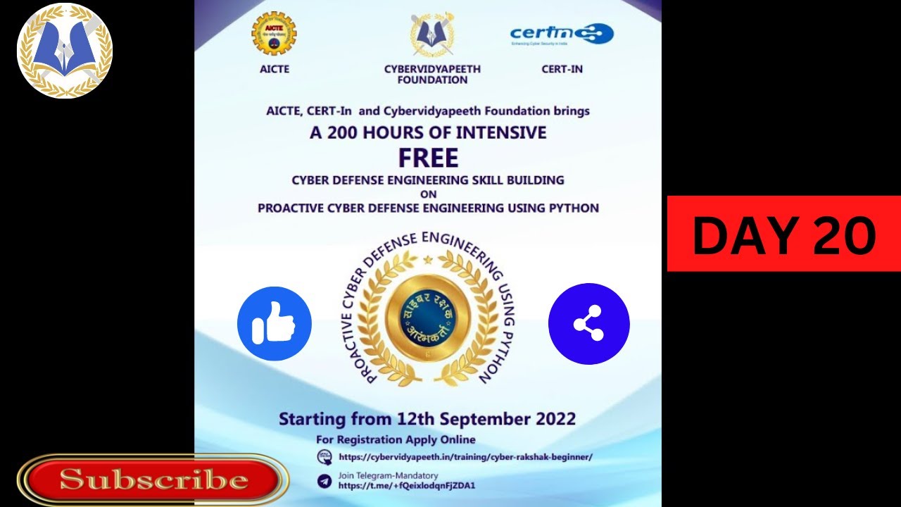 Proactive Cyber Defense Engineering Using Python By Cybervidyapeeth with AICTE & CERT.IN - Day 20