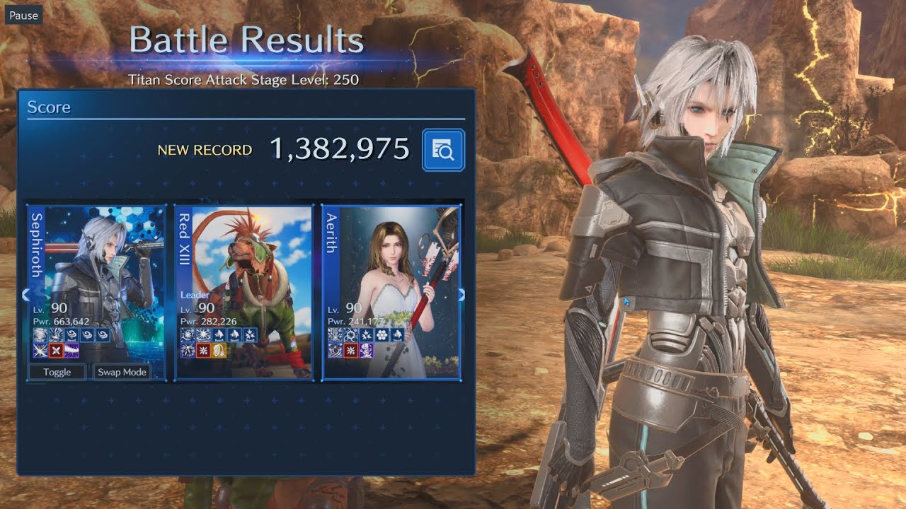 Battle Ranking: Titan Lv. 250 1,382,975 High Score! | FF7 Ever Crisis