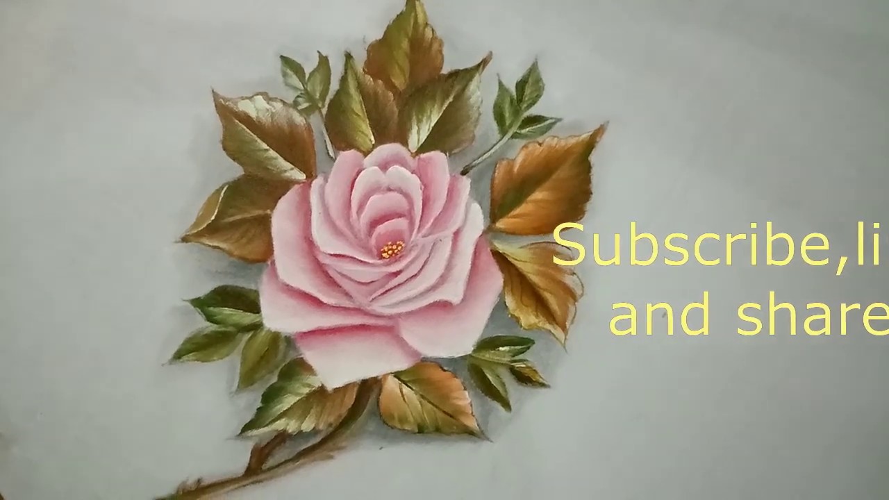 Fabric painting on clothes easy/Fabric painting techniques/Fabric painting rose.