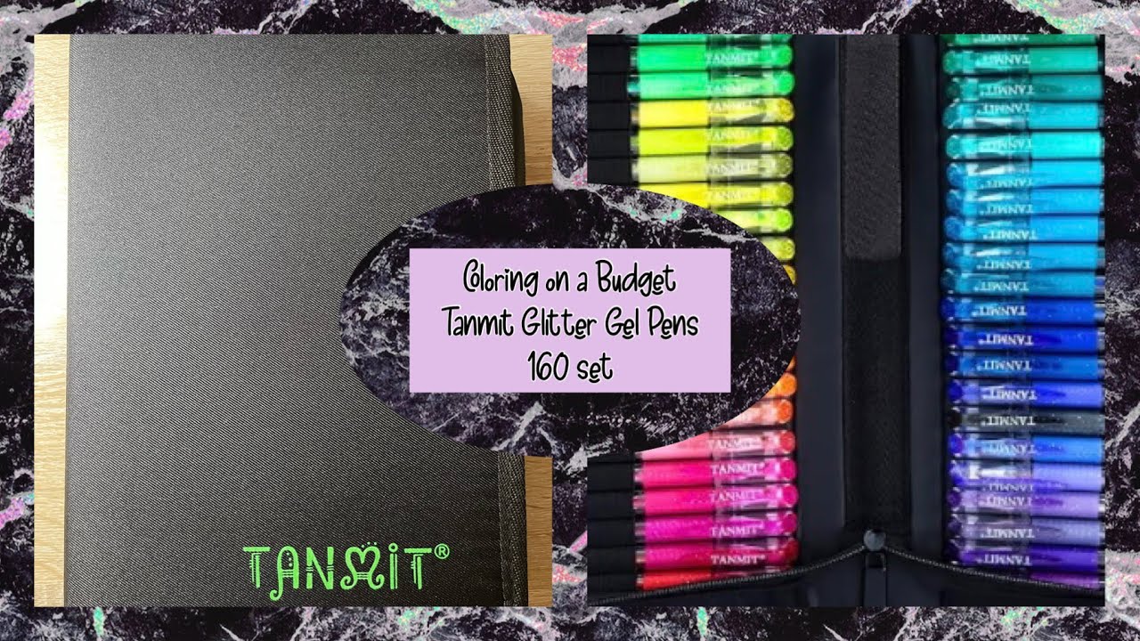 Coloring On A Budget, Let’s look at the Tanmit Glitter Gel Pens 160 set
