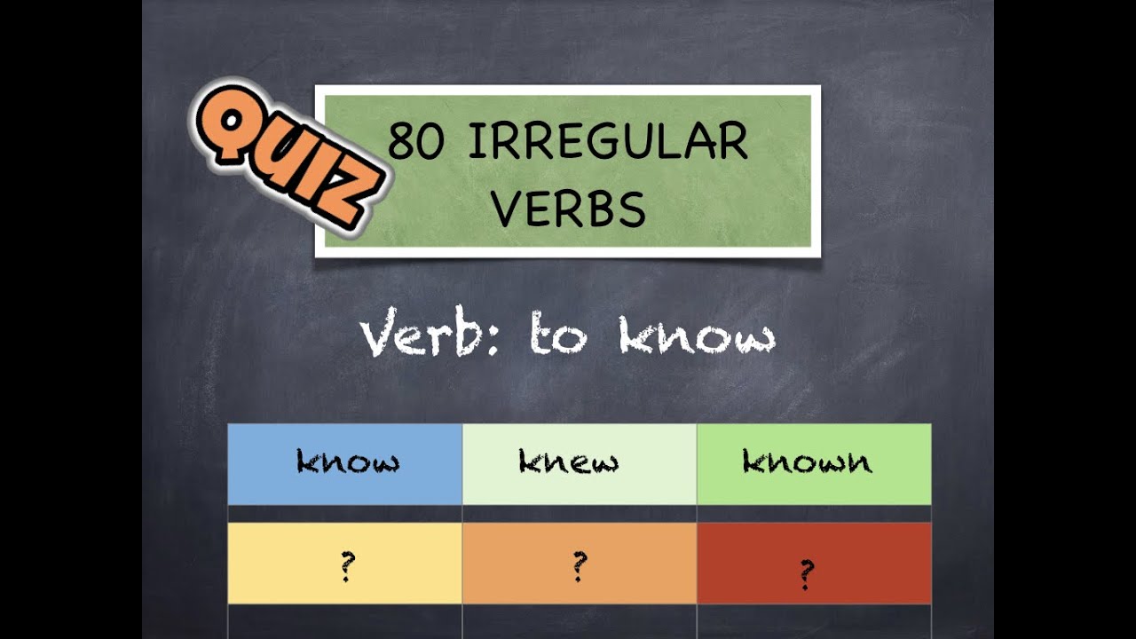 The Ultimate Quiz on Irregular Verbs for Visual Learners - Master 80 Common Verbs