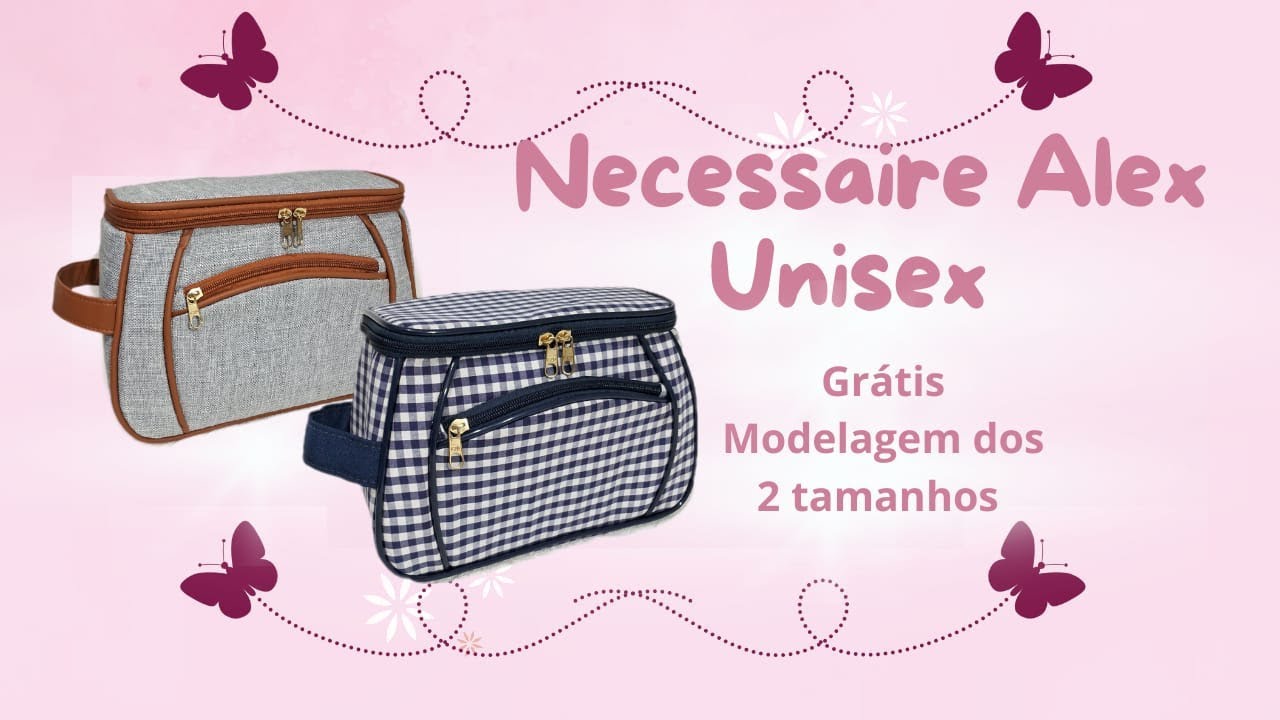 NECESSAIRE ALEX Unissex | Molde GRÁTIS em 2 Tamanhos + BÔNUS Surpresa no Final! 😱✂
