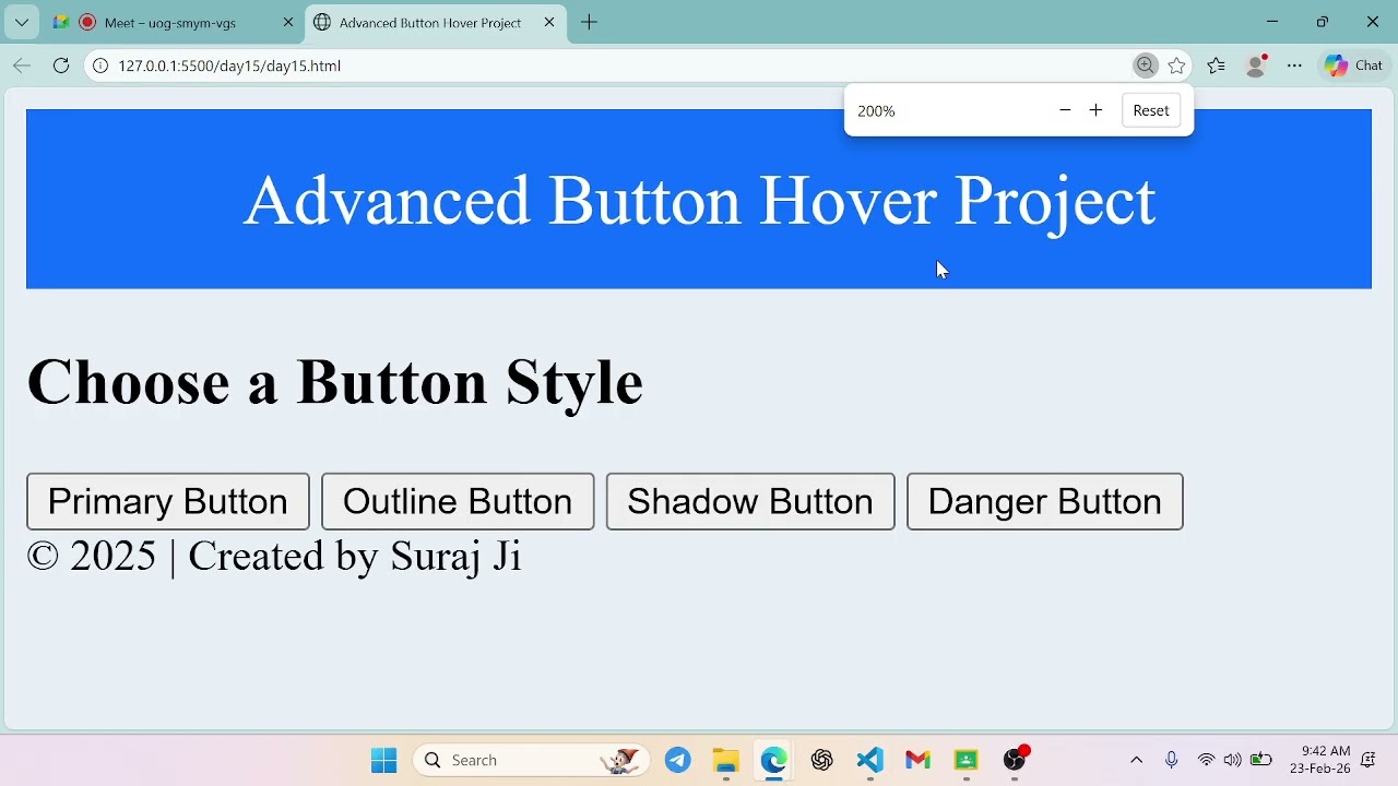Day 15 : Advance Button Project