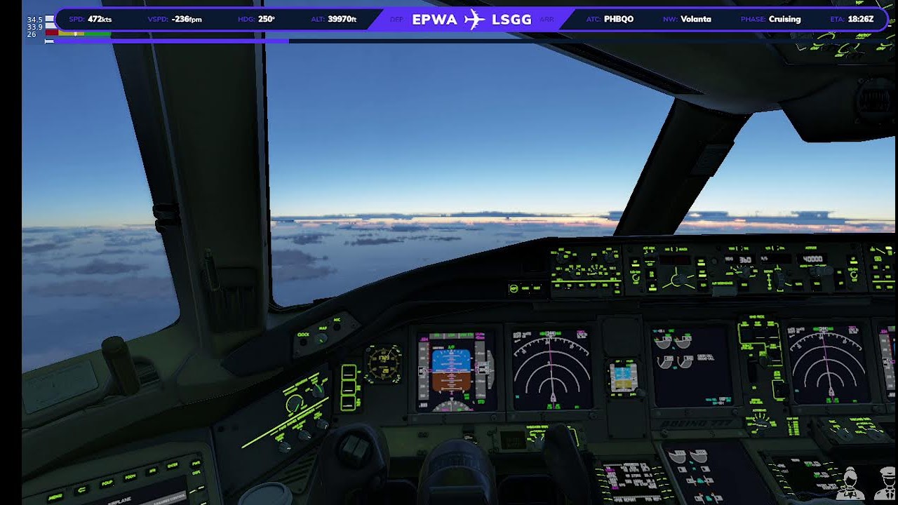 Xplane 12 B772WARSAW(EPWA) - Geneva(LSGG)