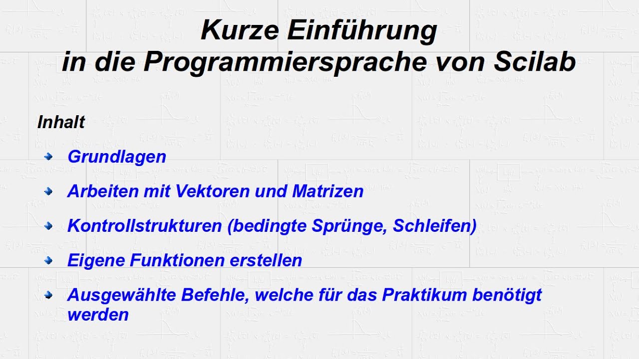 Kurze Einführung in die Scilab-Programmierung