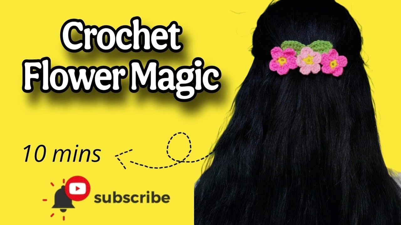 Crochet Flower Hair Back Clip | From Simple to Stunning |  Easy Tutorial For Beginners #crochetclip