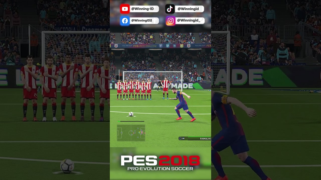 PES 2018 Lionel Messi Free Kick Goal  #messi #pes2018 #barcelona