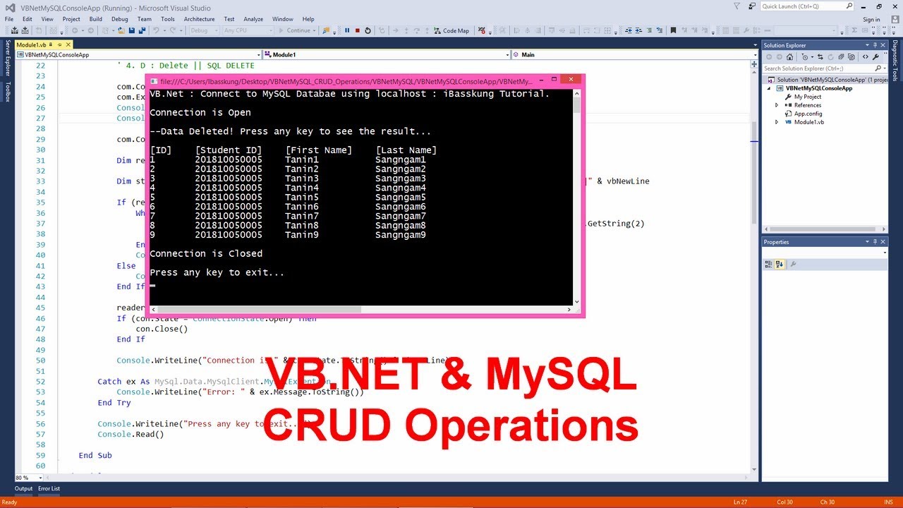 VB.NET MySQL CRUD Operations (Create, Read, Update, Delete)
