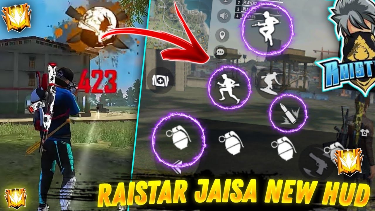 Raistar Jaisa Custom HUD. Raistar custom HUD setting. FreeFire best Custom HUD setting OptimusGaming