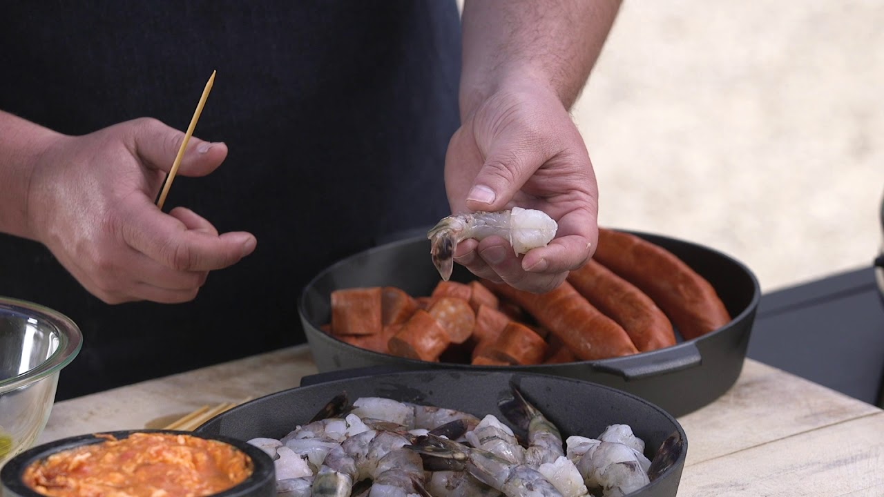 Anthony Endy Shrimp Linguica Skewers
