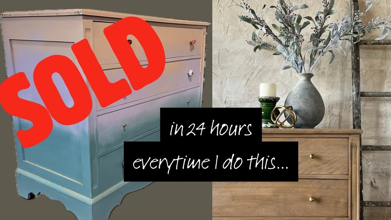 Vintage Dresser Restoration SOLD in 24 Hours for Top Dollar! Raw Wood Finish