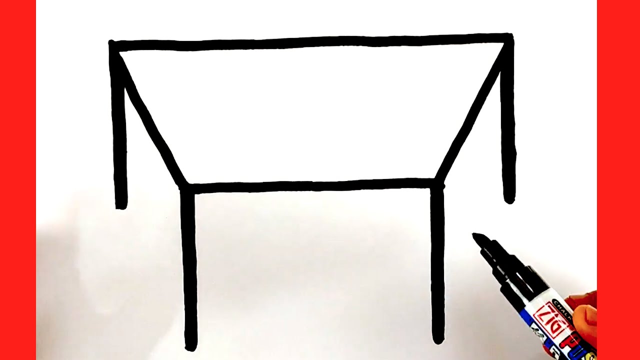 COMO DIBUJAR UNA MESA CUADRADA ✅