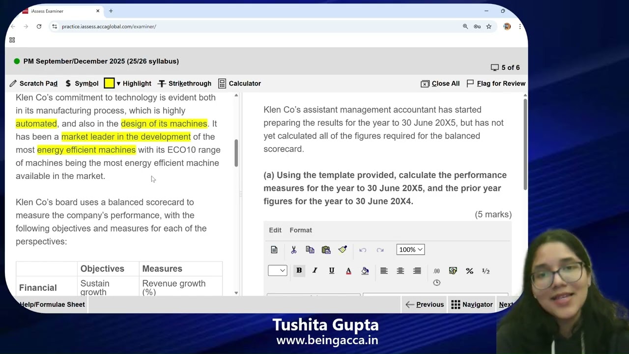 ACCA PM | Klen Co | September/December 2025 Past Paper Debrief | Tushita Gupta | @beingacca