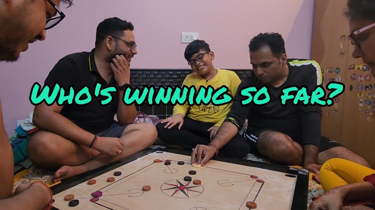 Family Fun Night: Carrom Challenge with Mama, Chacha, Chachi, Papa, and Mummy!