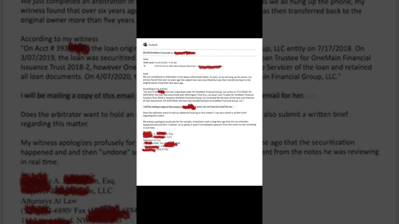 😳Attorney Admitted Debt was Securitized!!!