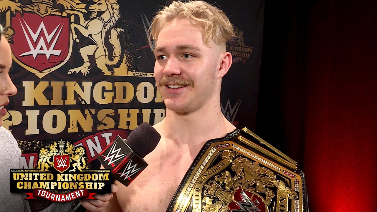 Tyler Bate reacts to being crowned history's first WWE United Kingdom Champion: Jan. 15, 2017