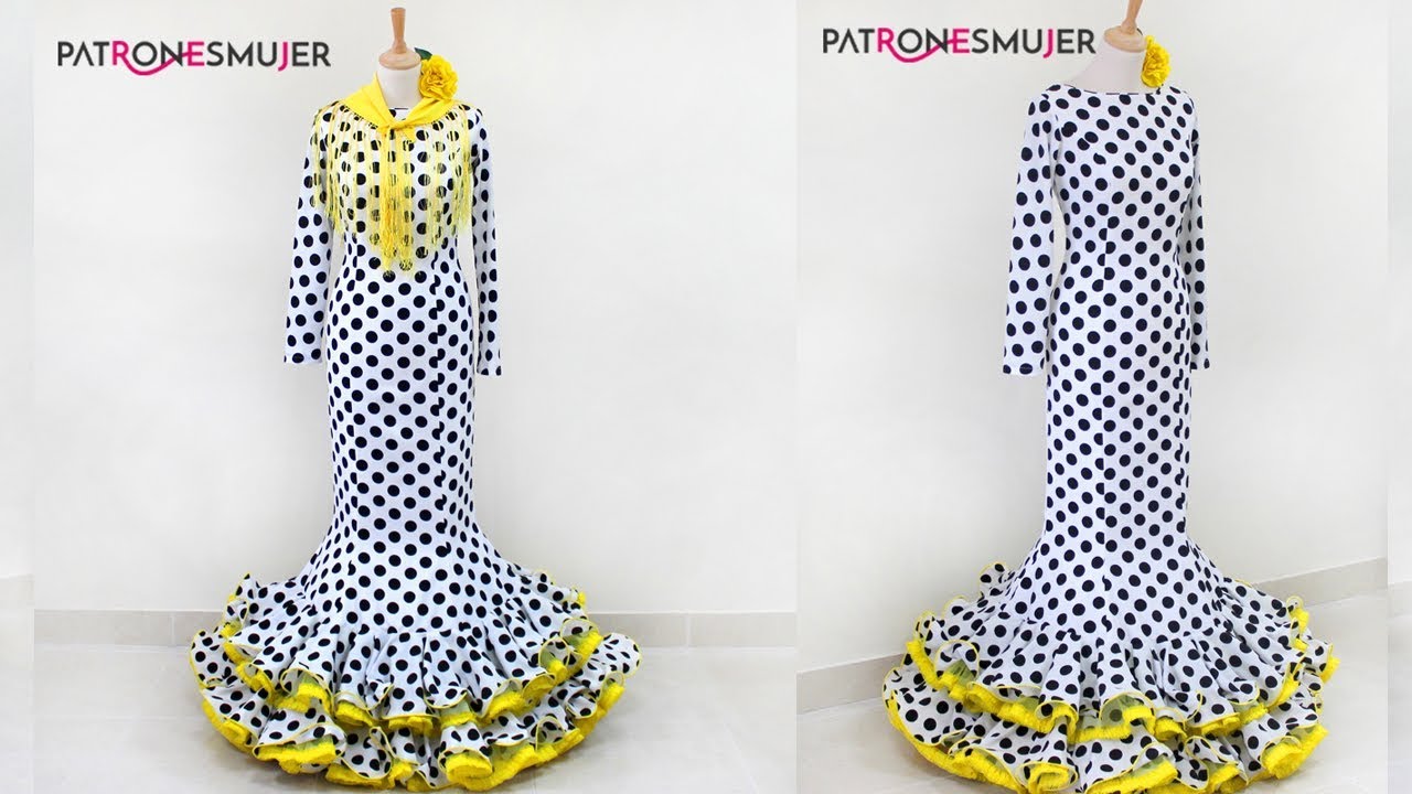 Vestido flamenco de nejas entallado.