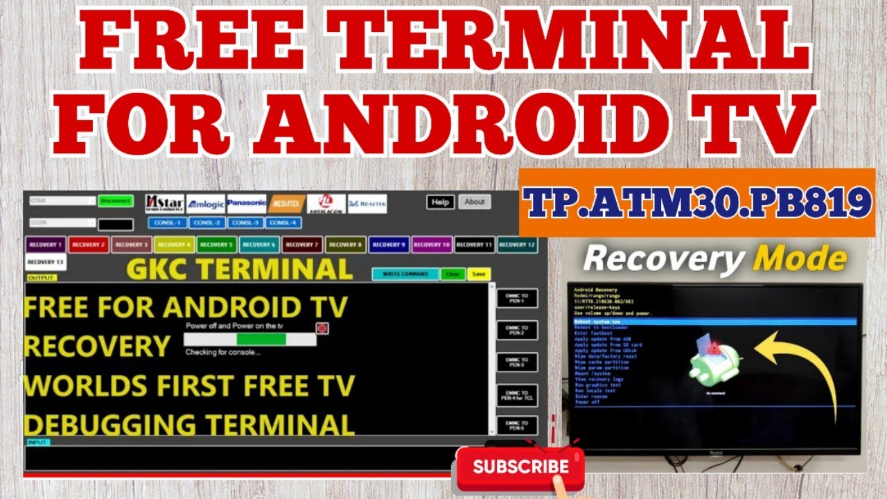 Free Recovery Tool For Android TV 🔥 GKC Terminal Free For Smart TV 🔥 ATM30.PB819 Recovery Method।