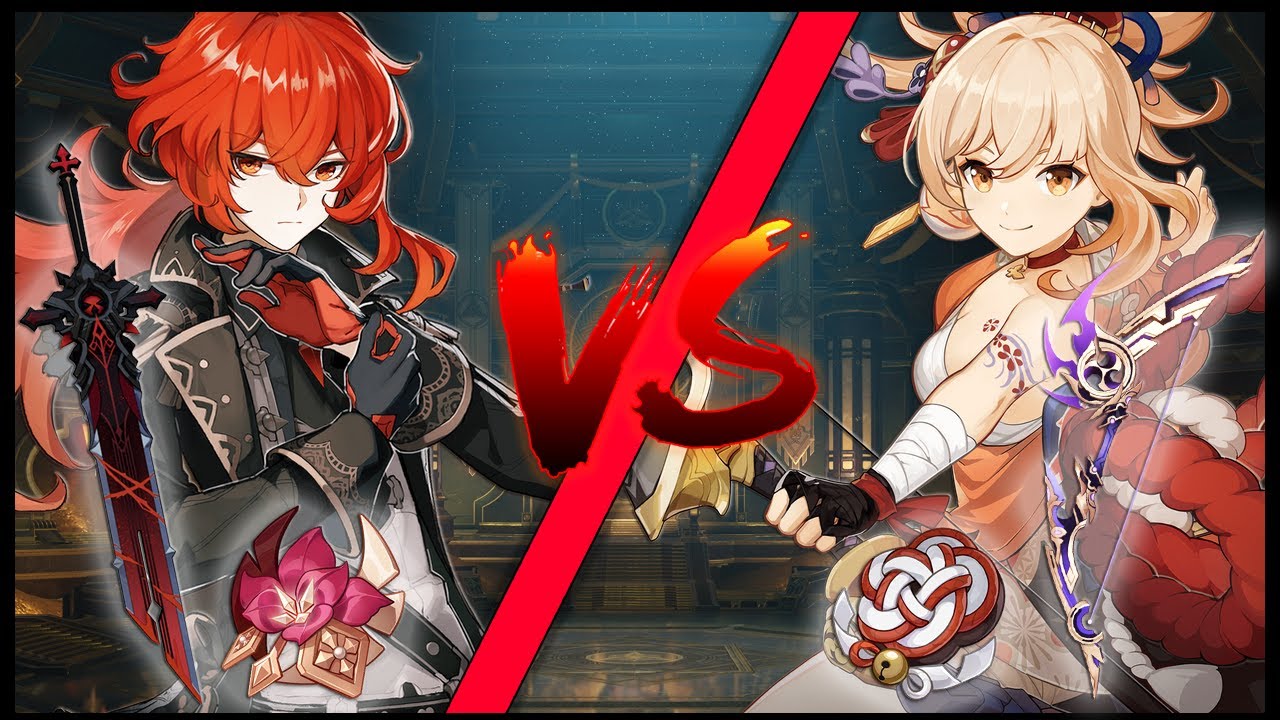 C6 Diluc VS C0 Yoimiya - Genshin Impact