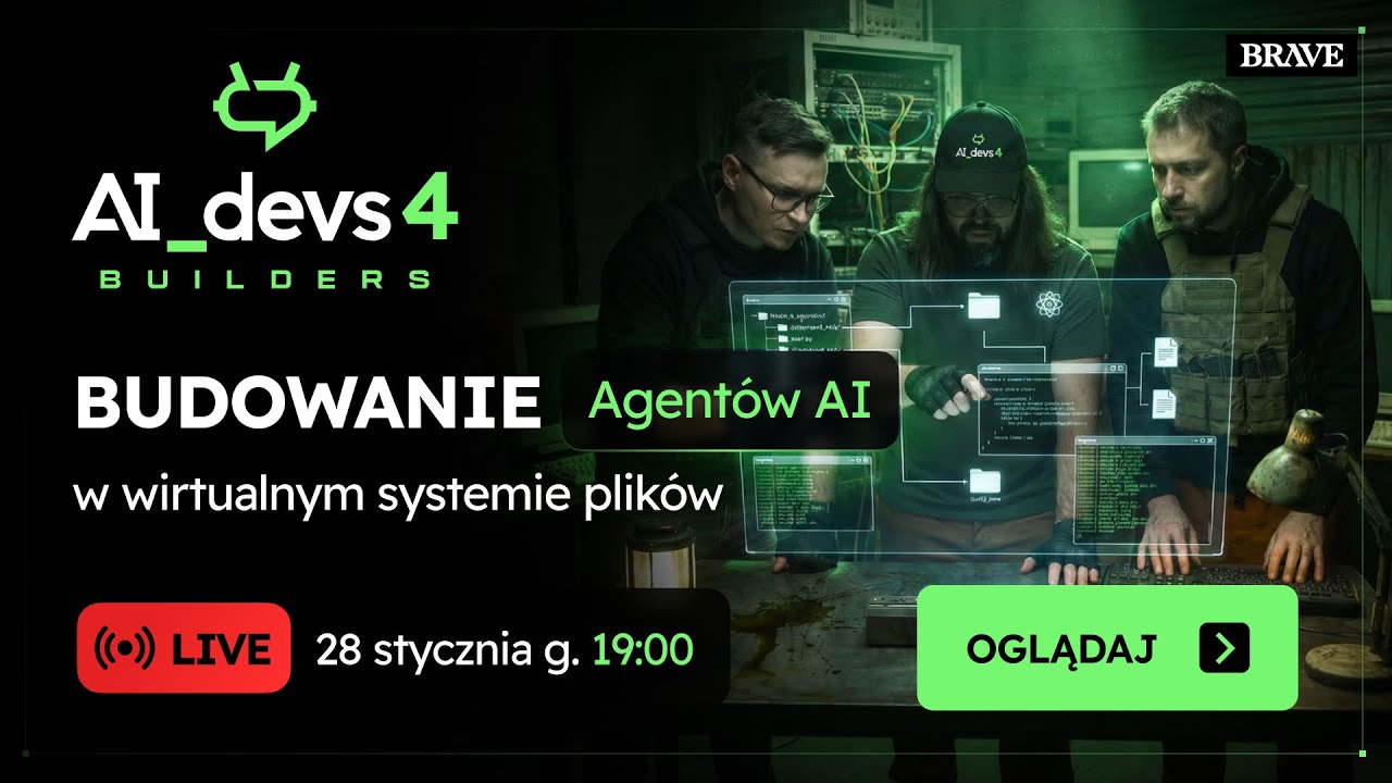 Budowanie agentów AI w wirtualnym systemie plików | LIVE AI_devs 4