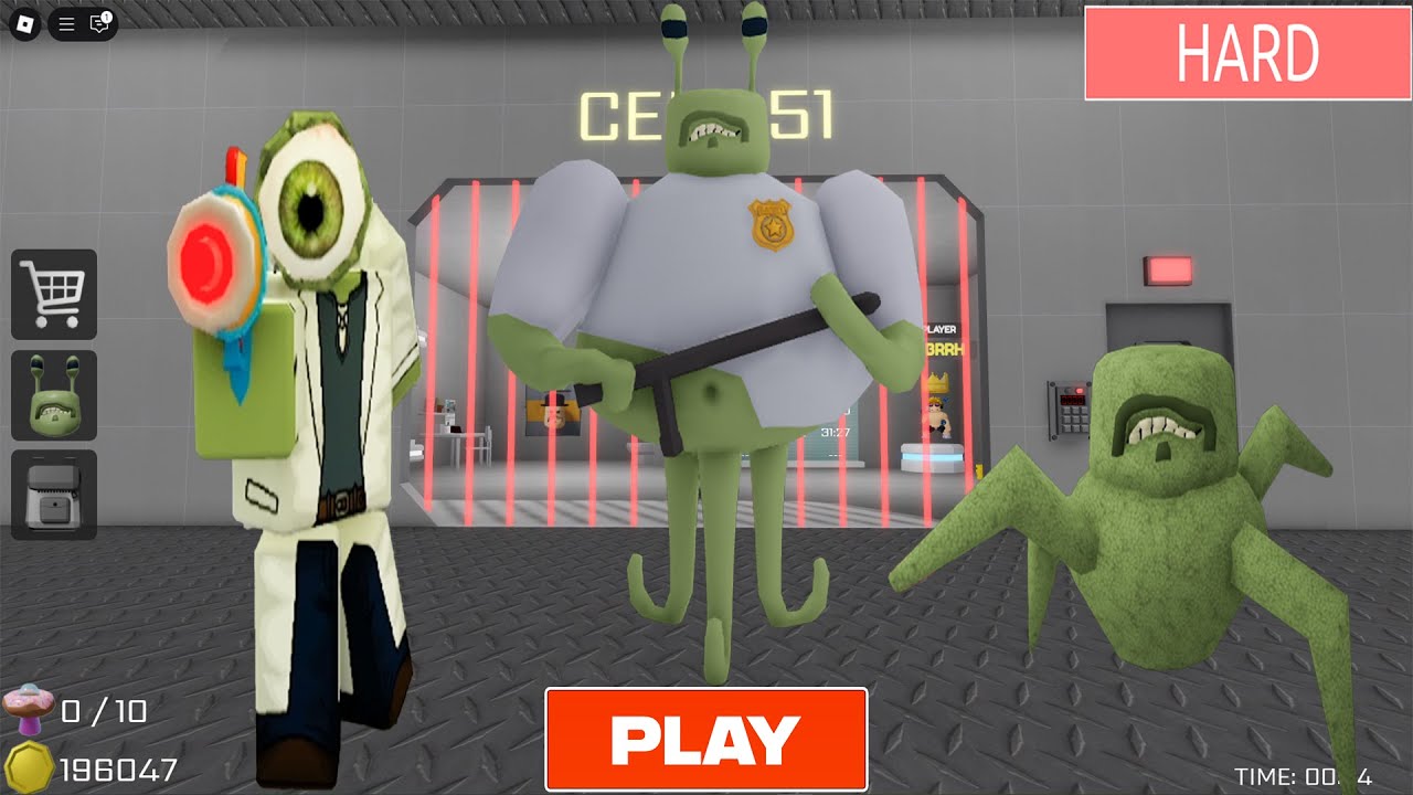 BARRY'S PRISON RUN! (OBBY) ALIEN BASE HARD MODE - All Morphs Unlocked & All Items: Taser, Zooka Game