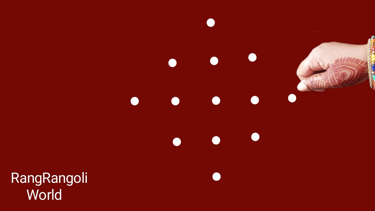 Daily Muggulu Designs🌺5x1 dots Simple Kolam🌺 Latest Rangoli🌺Easy Muggulu🌺RangRangoli World