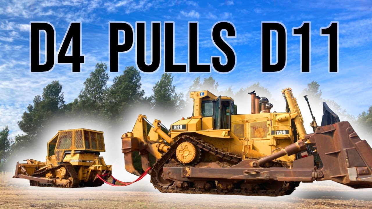 CAT D4 Pulls Big D11 Bulldozer!!