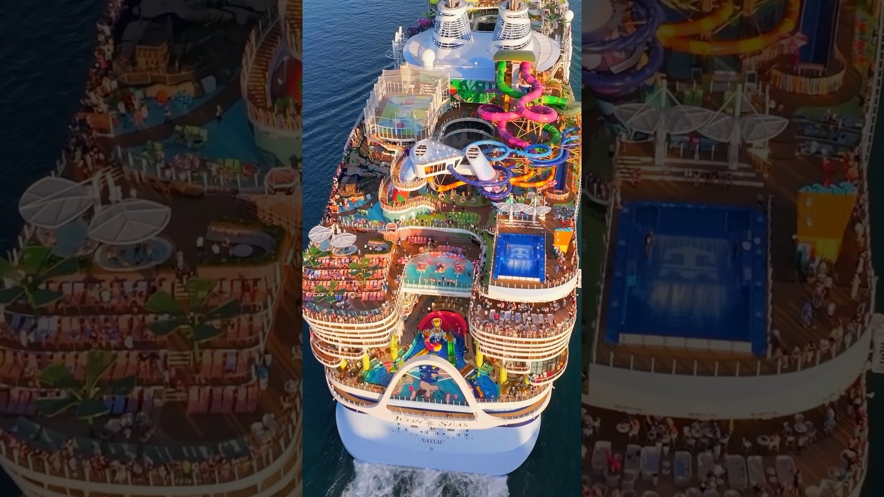 World&rsquo;s Largest Water Park on a Cruise Ship 🛳️💦✨ #iconoftheseas #royacaribbean #cruisetravel