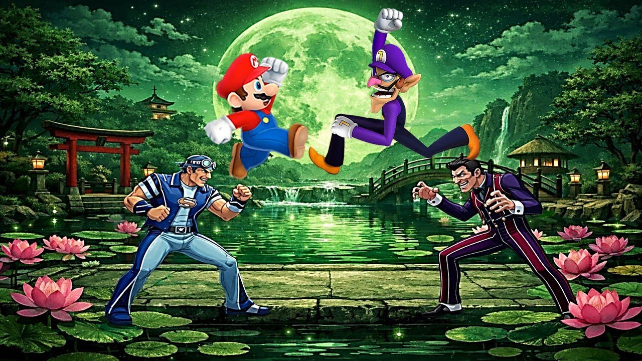 AC's Nut GAMES | MUGEN Req Match Series | Super Mario & Sportacus Vs Waluigi & Robbie Rotten