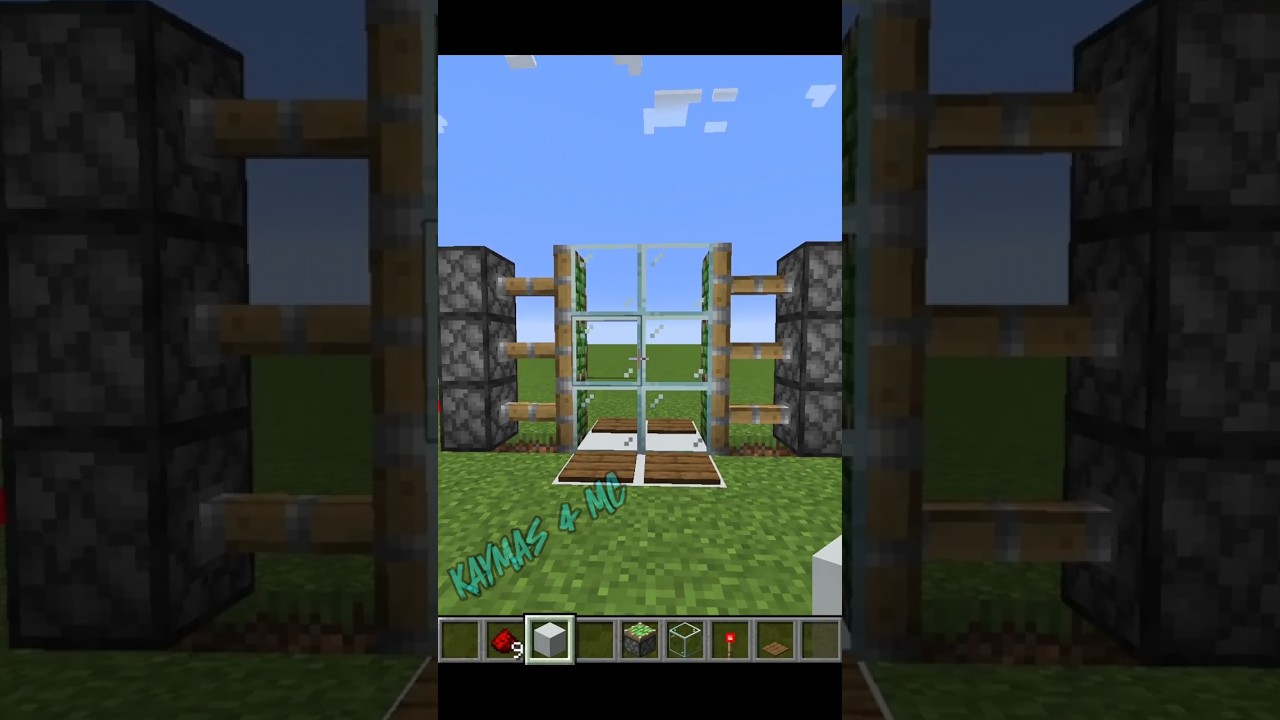 MINECRAFT: HOW TO MAKE GLASS DOOR (AUTOMATIC) ???.... #minecraft