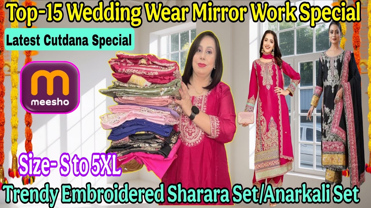 Meesho Wedding/Partywear Kurti/Kurta Set Haul | Mirror Work Special/Anarkali Sharara Set #meesho 