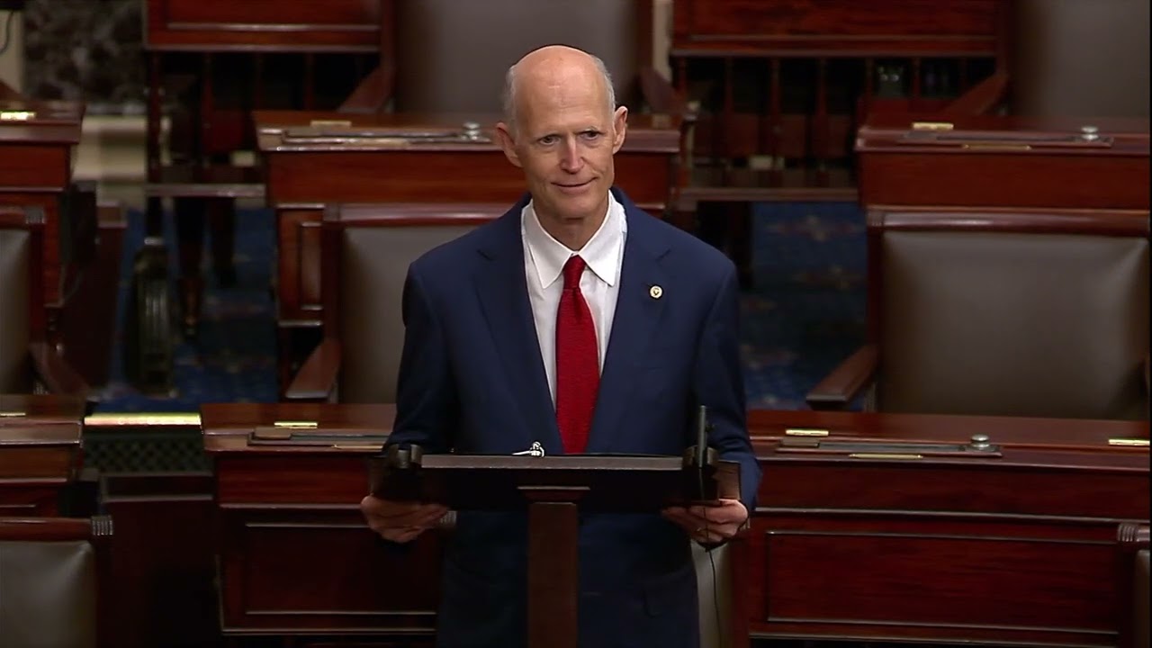 Rick Scott applauds Braun's Senate service
