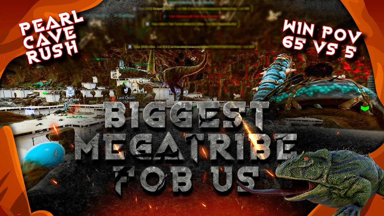 The Biggest Megatribe Fob Our The Center Pearl Cave! No No No vs GoodComs Defense Pov | ARK ASA  x1