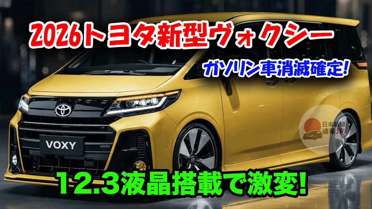 2026年トヨタ新型ヴォクシー最新情報、12.3液晶メーター搭載！ガソリン車廃止の衝撃！