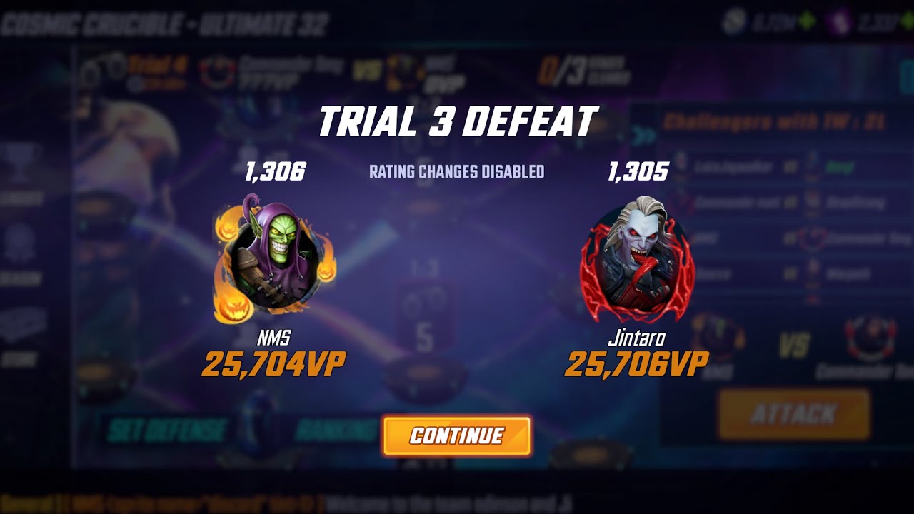 U32 Cosmic Crucible Trial 3 Attacks(NO TALKING JUST GAMEPLAY)-MSF