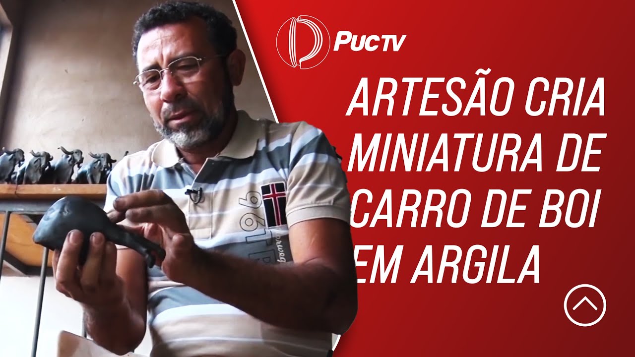 ARTESÃO CRIA MINIATURA DE CARRO DE BOI EM ARGILA