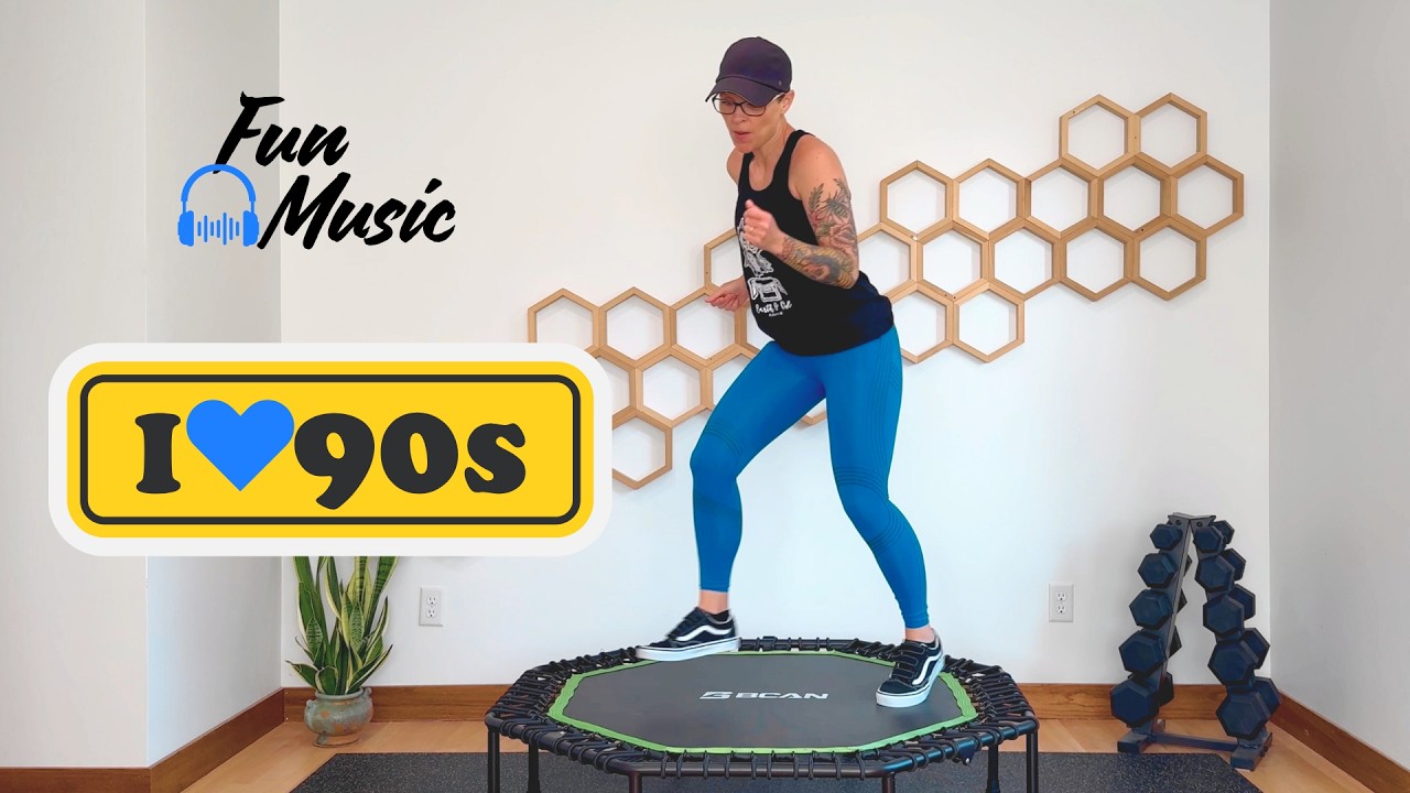 80s & 90s Music Rebounder Workout | Fun Mini Trampoline Cardio Fitness