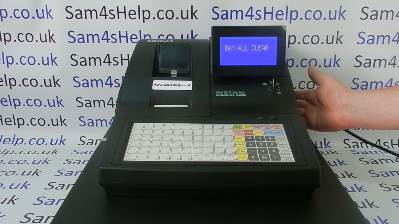 How To Set Up 1st Use Sam4S NR-500 NR-510F NR-520F Cash Register Quick Start Instructions Tutiorial