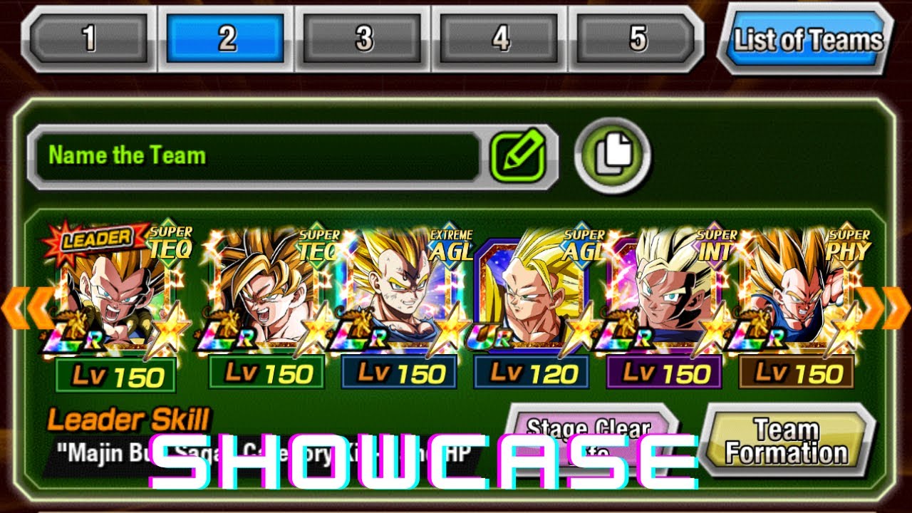 Majin buu saga team showcase (Dokkan battle)