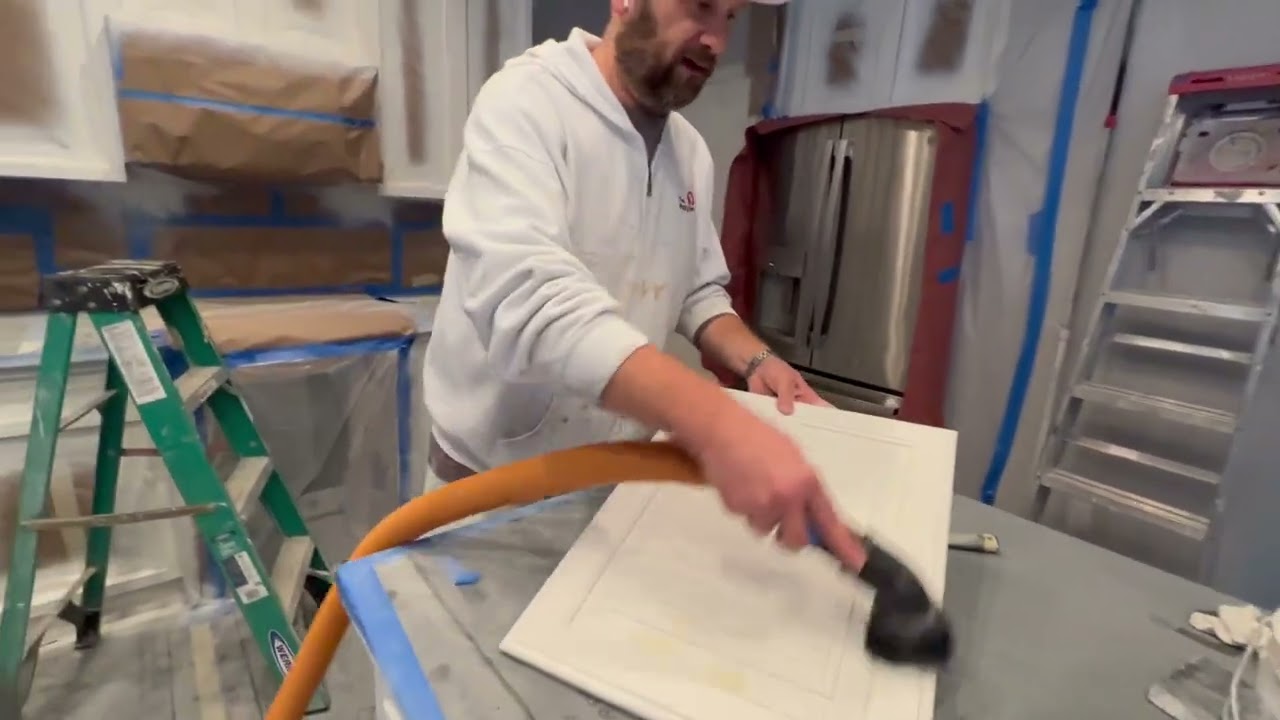 How to sand cabinet doors after primer coats and fixing minor defects