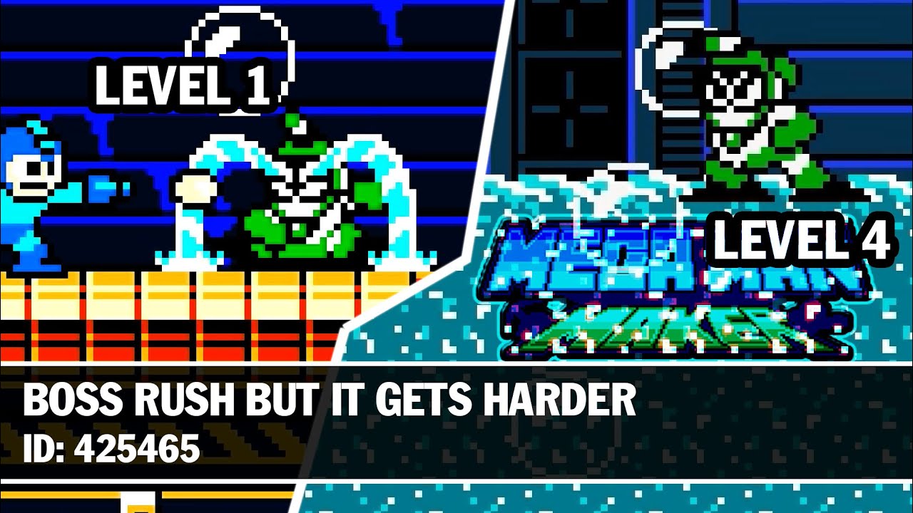 Boss Rush But It Gets Harder (Level Template) - Mega Man Maker