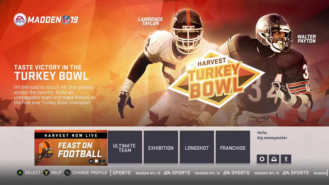 Madden 19 Harvest Turkey bowl promo