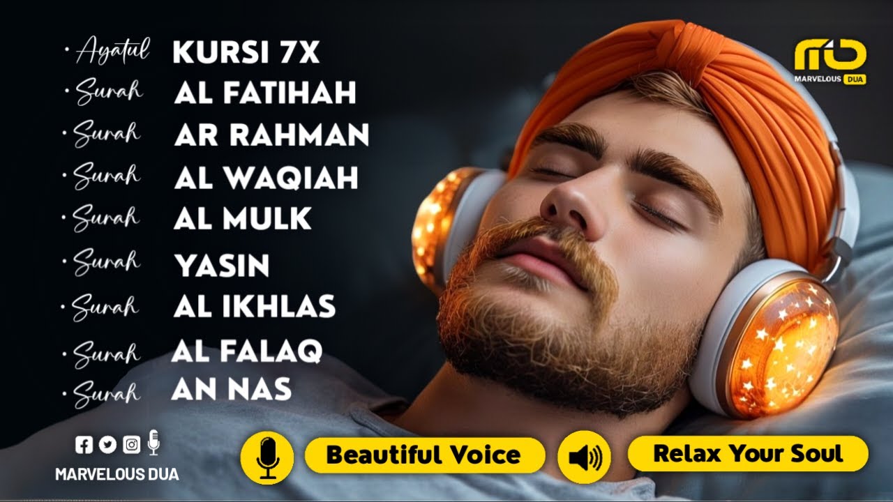 Quran recitation in a peaceful voice ✦ Alfatiha, Ayat AlKursi, Yasin, AlWaqiah, Arrahman ✦ Alaa Aqel