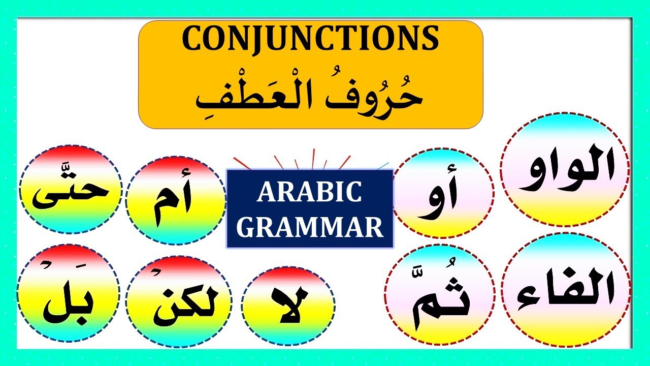 CONJUNCTIONS IN ARABIC | حروف العطف | ARABIC GRAMMAR (LESSON 17).