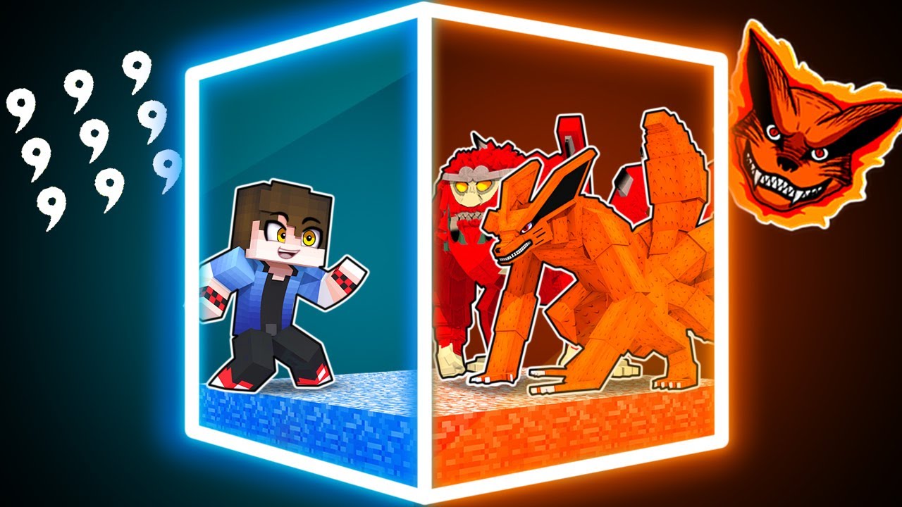 PRESO com TODAS as BESTAS de CAÚDA em APENAS UM CUBO no Minecraft NARUTO