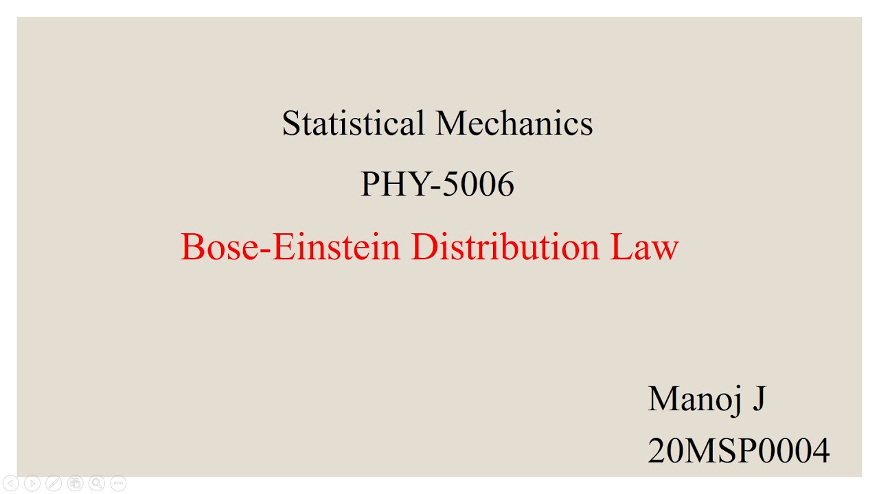 Bose-Einstein Distribution law