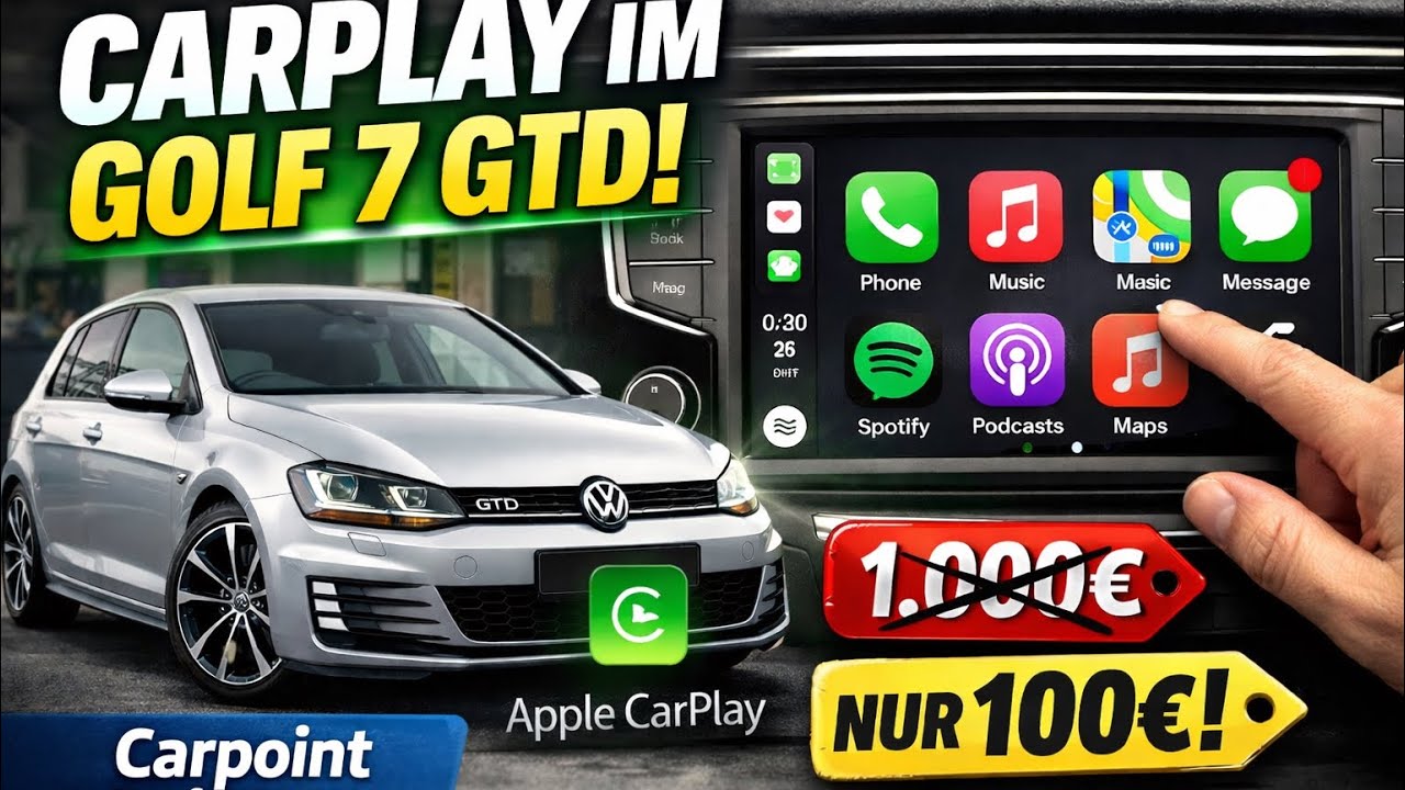 VW Golf 7 GTD: Apple CarPlay & Android Auto f&uuml;r unter 100&euro; nachr&uuml;sten! 😱
