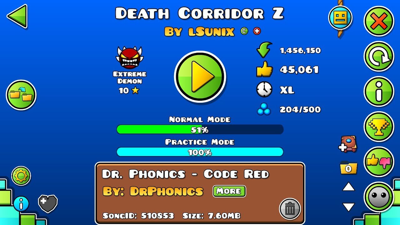 🔴DEATH CORRIDOR Z 51% & 51-100% 🔴STREAM 4 🔴(EXTREME DEMON) GEOMETRY DASH