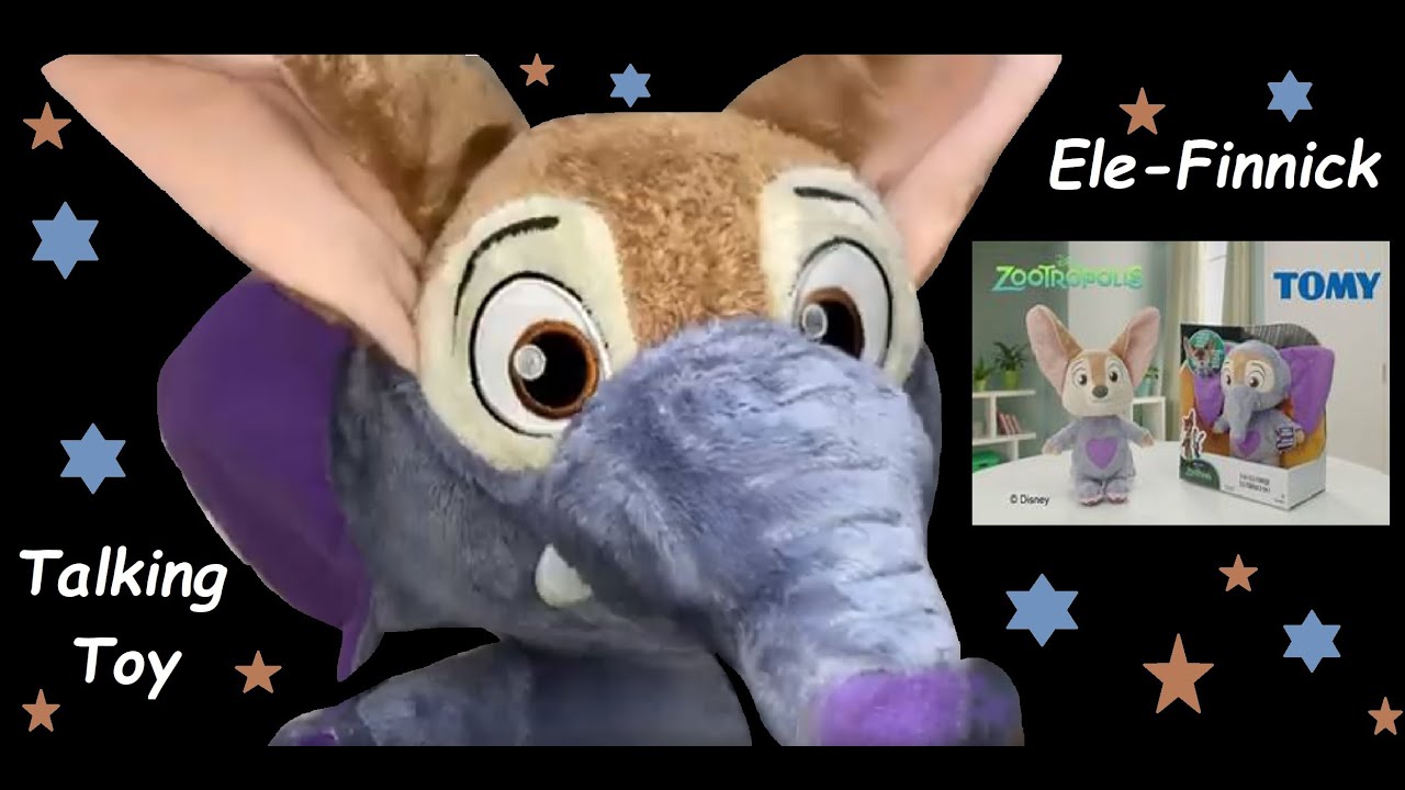 Zootropolis Deluxe Ele-Finnick Talking Soft Toy Plush Elephant Tomy Toy