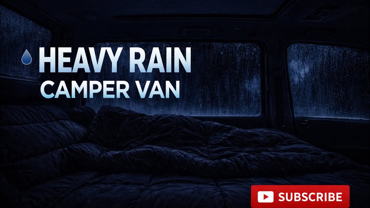 Rain Hitting the Window in a Camper Van 🚐🌧️ | Deep Sleep & Relaxation